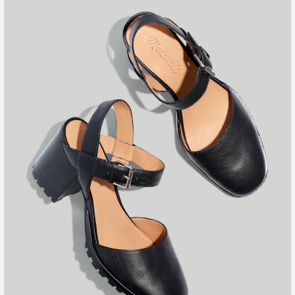 Madewell Black Leather Heels